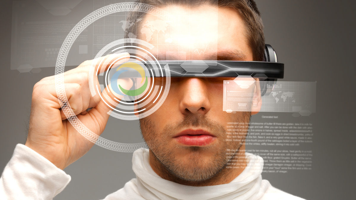 picture of handsome man with futuristic glasses