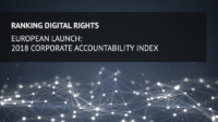 Ranking Digital Rights 2018 Corporate Accountability Index: Europa-Launch