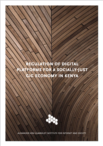 brown wood tiles as background. title: Regulation of digital platforms for a socially-just gig economy in Kenya