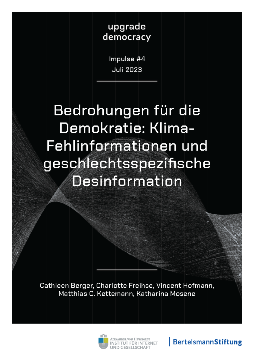 Bedrohungen für die Demokratie: Klima- Fehlinformationen und geschlechtsspezifische Desinformation