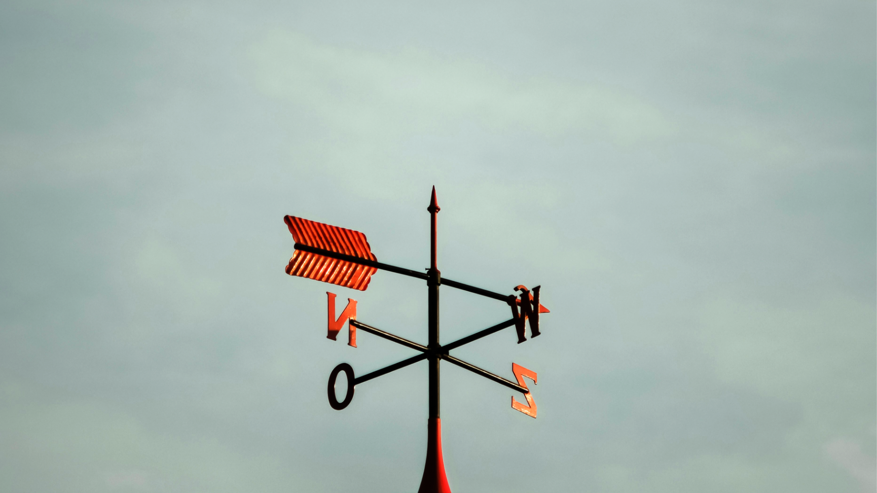 Ein Wetterhahn der die vier Himmelsrichtungen zeigt symbolisiert neuen Wind und die neuen Forschungsschwerpunkte in der Digitalisierungsforschung am HIIG.