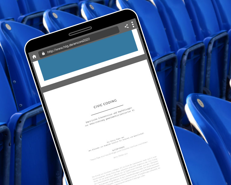 Titelbild Civic coding - policy paper - Nachhaltigen Förderung gemeinwohlorientierter KI
