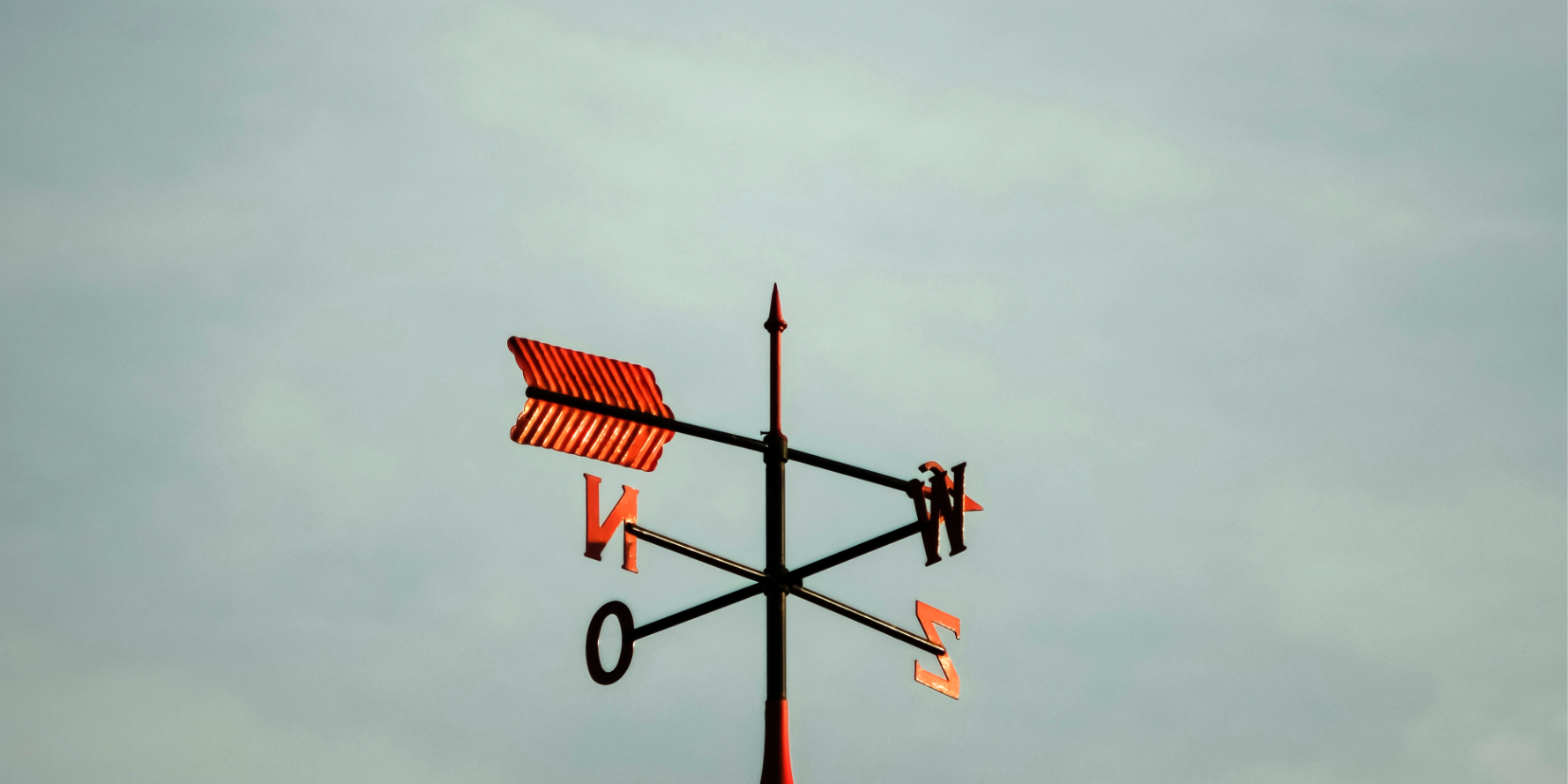 A weathercock pointing to the four cardinal directions, symbolising the wind of change and HIIG’s new focus in digitalisation research.